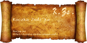 Koczka Zsóka névjegykártya